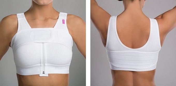 How to properly put on compression underwear after mammoplasty? 6 compression bra with removable tape after mammoplasty