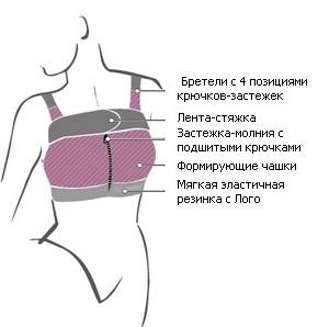 Composition of compression garments after mammoplasty